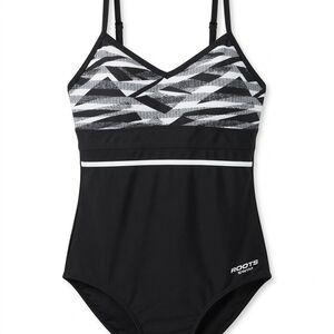 Roots Black and White Women's Swimsuit